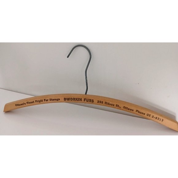 Vintage Wooden Clothes Hangers Lot of 2 Ottawa - Toronto Fur/Clothes Storage Ad - Picture 4 of 11